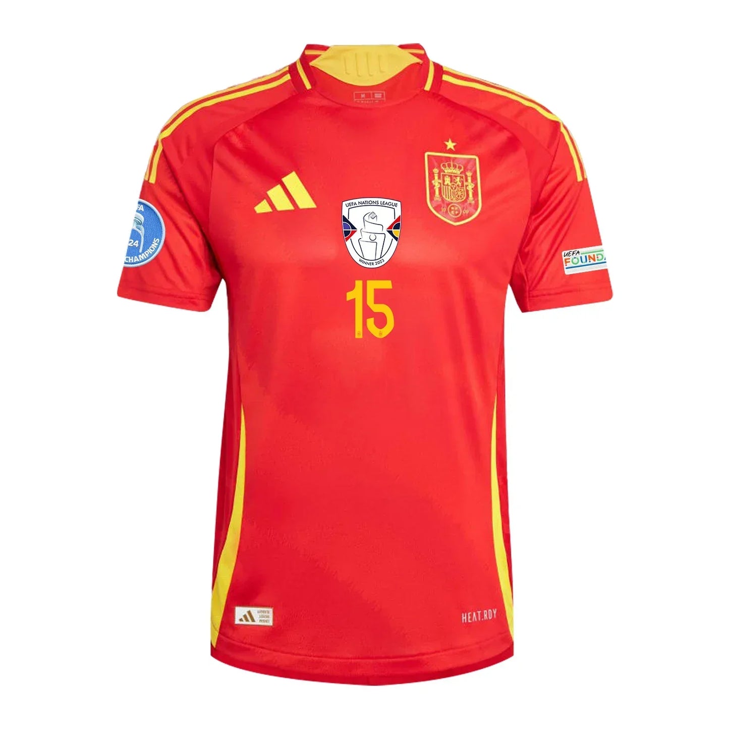 Álex Baena #15 Camiseta Local España Fútbol Parche Campeones Euro 2024 - Hombre