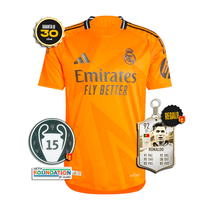 Camiseta Authentic Real Madrid Segunda Equipación Naranja #16 ENDRICK 24/25 + 5 REGALOS 🎁