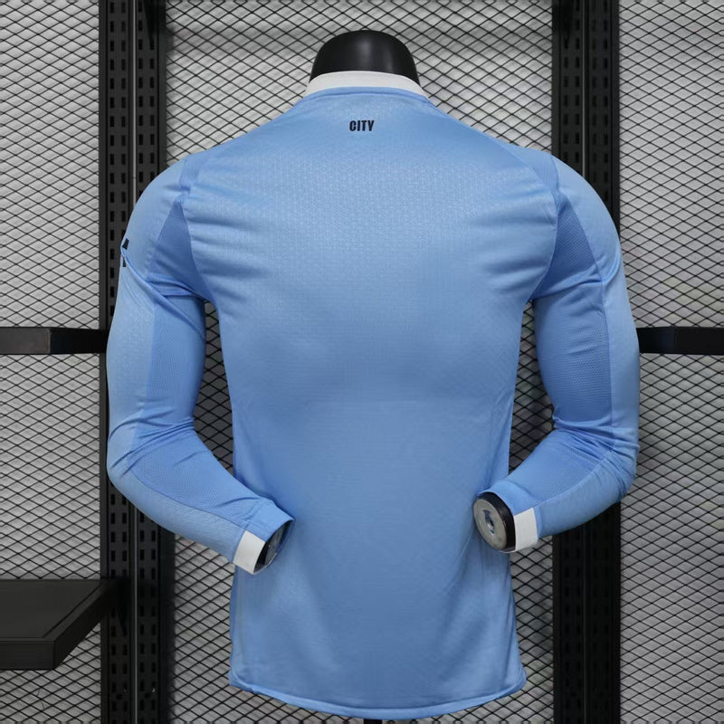 Manchester City Player Home Jersey 2025/26 Long Sleeve