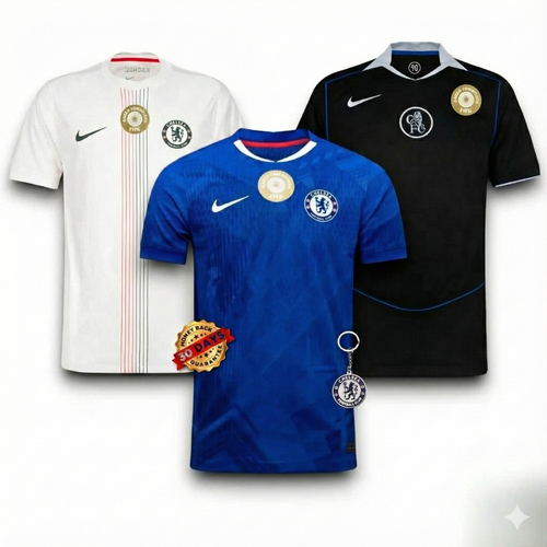 Combo Chelsea 3 Jerseys 25/26 for $129.90 World Champion Patch