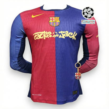 Barcelona Home Player Jersey X Travis Scott - Long Sleeve