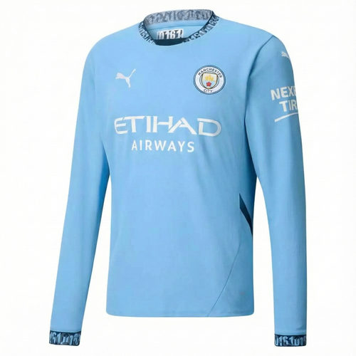 Manchester City Player Home Jersey 2024/2025 Long Sleeve