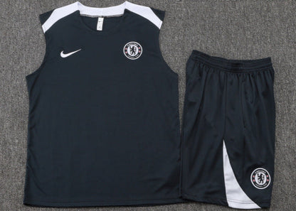 Chelsea Kit Black Jersey + Shorts - No Sleeve 25/26
