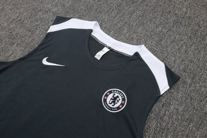 Chelsea Kit Black Jersey + Shorts - No Sleeve 25/26