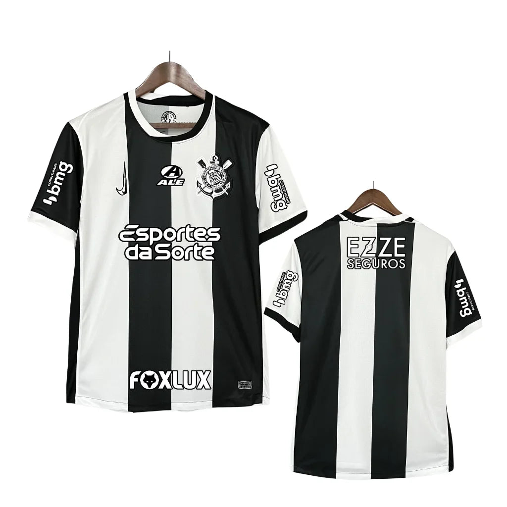 Camisa Corinthians III 24/25  Masculina - Branco+Preto